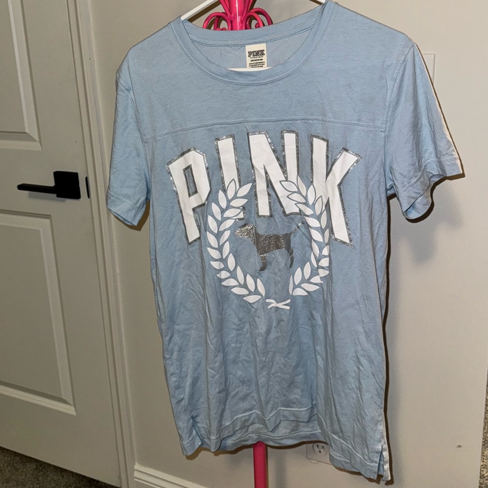 PINK Victoria's Secret Blue Short Sleeve Tee